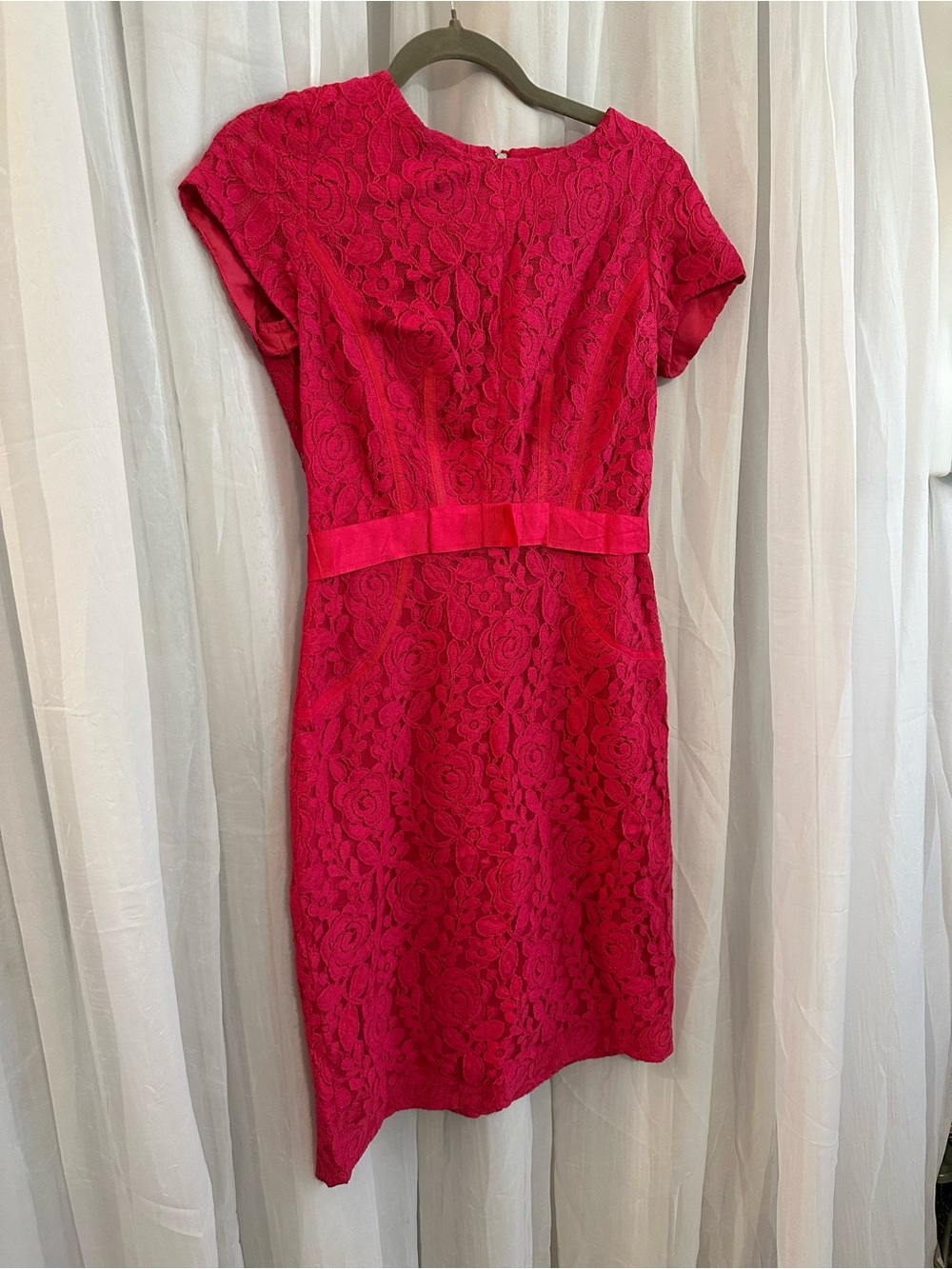 Taylor. Pink lace overlay dress 70% cotton 30% nylon